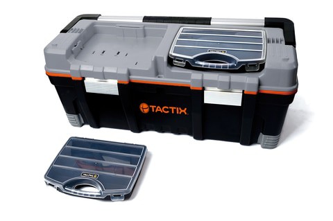 TACTIX - 26IN. FULL LENGTH HANDLE TOOL BOX WITH 2 ORGANIZER - TTX-320312