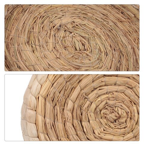 Generic-Straw Cat Mat Hand Woven Scratching Nest Pad Cat Straw Weaving Cushion Bed for Cats Kittens Birds Rabbits