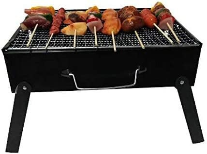 Generic Simple Picnic Barbecue Rack Portable Outdoor Bbq Grill Thickened Black Steel Folding Charcoal Outdoor Tools