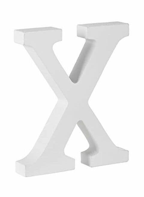 East Lady Decorative Wooden Alphabet Letter X White 15x12x0.7cm