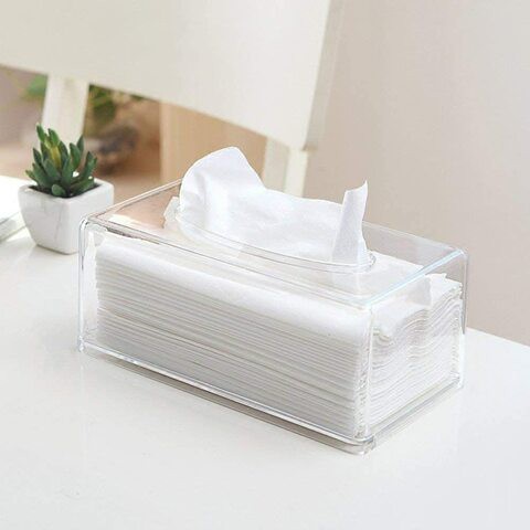 Beauenty Acrylic Clear Tissue Box Cover Rectangular Napkin Car Office Paper Holder Case