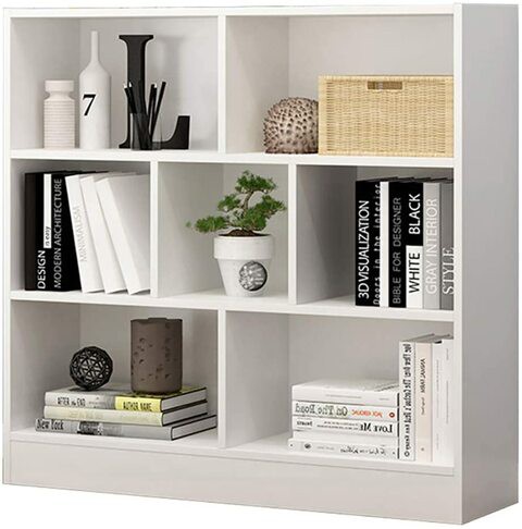 Nar Mdf/Mdp Book Shelf, Bookcase, Cabinet, Bookrack, Many Shelves, Ideal For Living Room, Bedroom, Office, Book Room, Diy Assembly (A-Warm White)