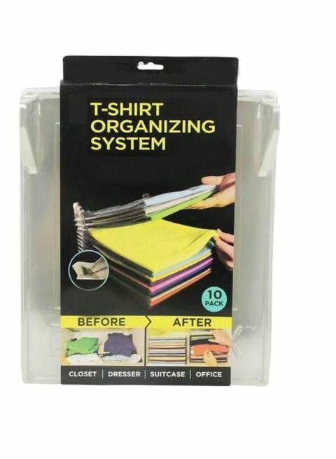 Generic Pack Of 10 Plastic T-Shirt Organizer Divider Clear