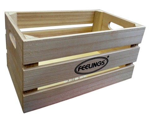 Feelings Wooden Storage Crate Box Medium