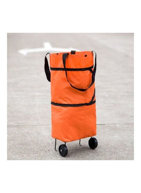 Generic Lightweight Shopping Rolling Trolley Bag Orange