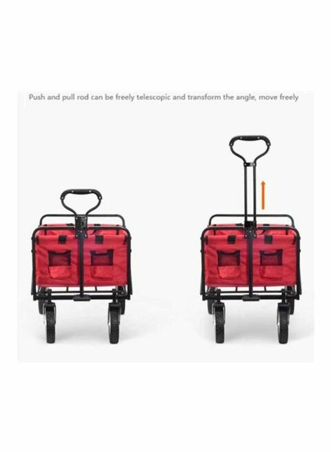 4 Wheel Folding Heavy Duty Outdoor Cart Red/Black