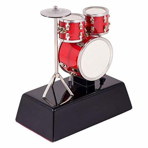 Broadway Gift Red Drum Set Music Instrument Miniature Replica On Stand - Size 3 In.,Multicolor