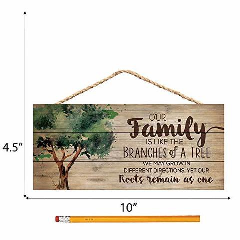 P. Graham Dunn Our Family Like Branches On A Tree 5 X 10 Wood Plank Design Hanging Sign