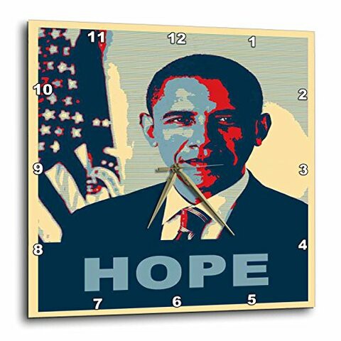 3Drose Dpp_130694_2 President Barack Obama In Hope Pop Art Wall Clock, 13 By 13&quot;