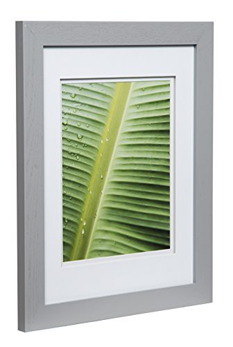 Gallery Solutions Wall Mount Double Mat Picture Frame, 8&quot; X 10&quot; With Mat Or 11&quot; X 14&quot; Without Mat, Gray/White