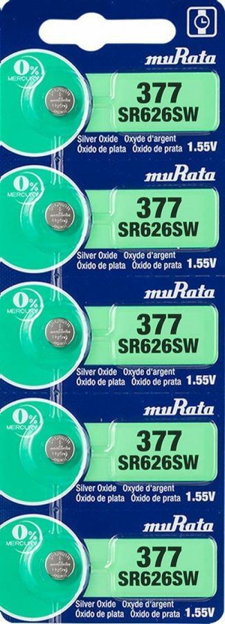 SR626SW / 377 Silver Oxide 1.55V (muRata) Japan Batteries &ndash; 5 Pieces