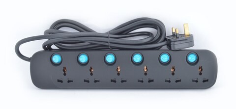 Terminator Brand Universal Power Extension Socket - 6 way 3M