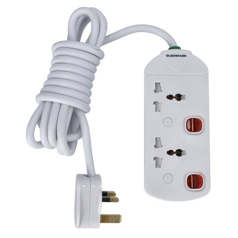 Olsenmark 2Way Extension Socket 3Meter