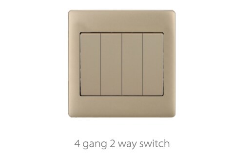 GOLD 4 GANG 2 WAY SWITCH SOCKET