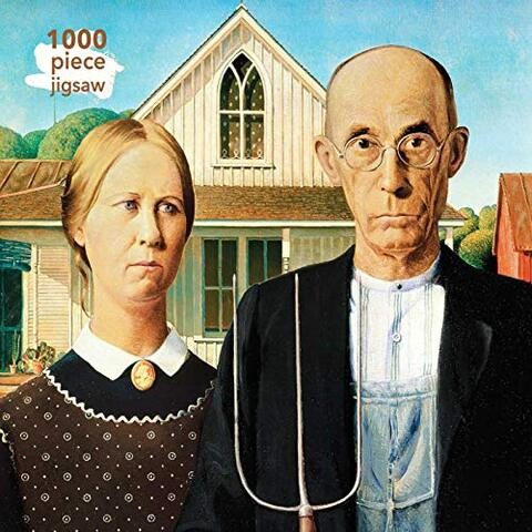 Adult Jigsaw Puzzle Grant Wood: American Gothic: 1000-piece Jigsaw Puzzles by Flame Tree Studio