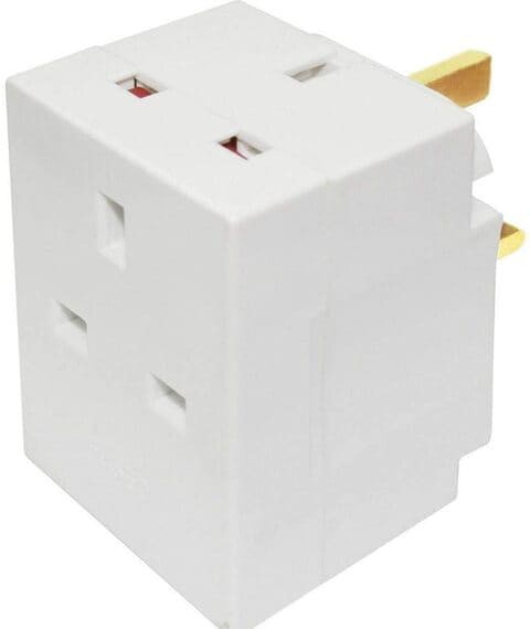 3 Way Socket Household Multi Plug Fused Adapter UK Mains 13 AMP 240V AC 3 Socket