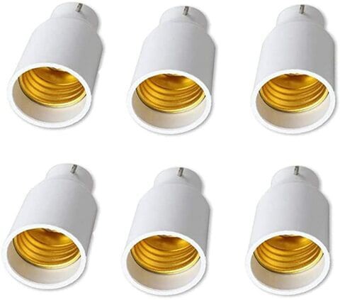 B22 to E27 Bulb Adapters 6 Pack Lamp Holder Converter Base Bulb Socket Adapter