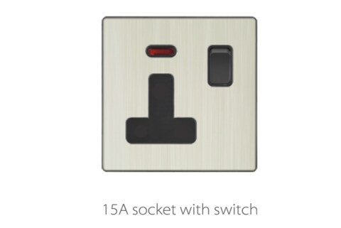 COFEE ALUMINIUM  15A WITH NEON SWITCH SOCKET