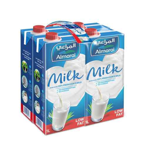 Almarai UHT Low Fat Milk 1L x Pack of 4