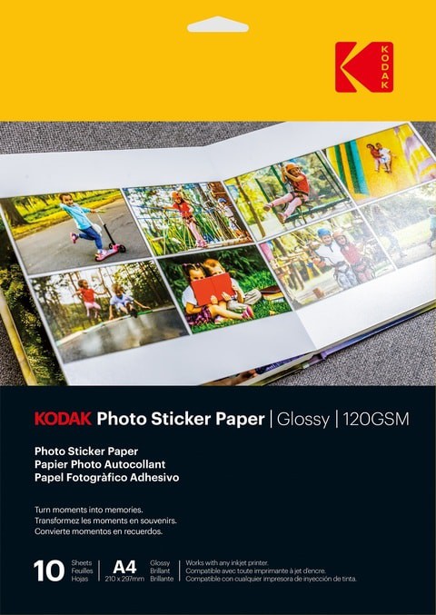 KODAK Photo Sticker Paper Glossy 120 gsm A4 size 10 sheets