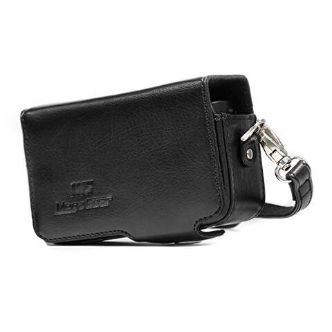 MegaGear MG885 Sony Cyber-shot DSC-HX99, DSC-HX95, DSC-HX90V, DSC-HX80, DSC-WX500 Leather Camera Case with Strap - Black