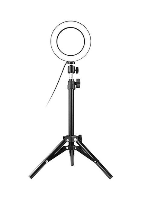 Generic 10 Inch- Ring Light Round Selfie Camera Lamp With Tripod Stand Black 5Watts