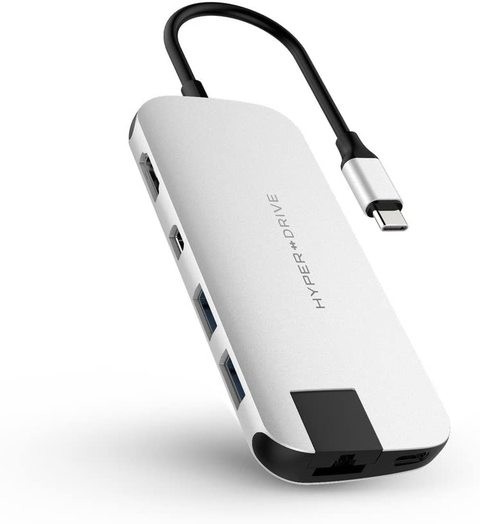 HYPER DRIVE  8 in 1 SLIM USB-C HUB - SILVER