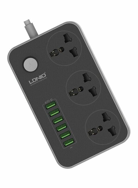 Ldnio 3 Ac Socket Usb Charger Sc3604 Black/Grey