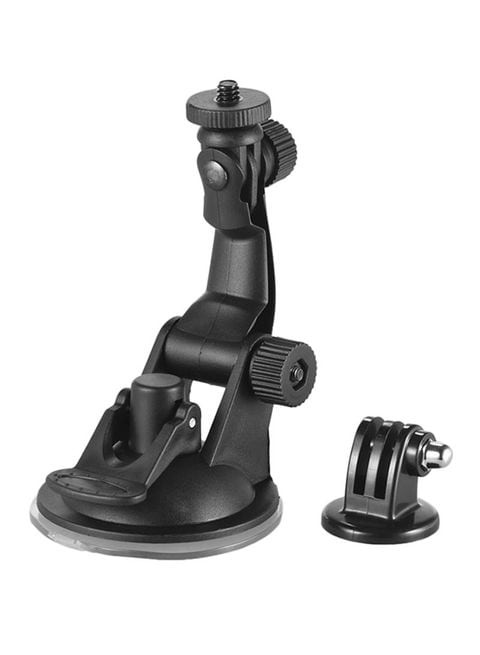 Generic - Car Suction Cup Mount With Tripod Adapter For Action Camera Black