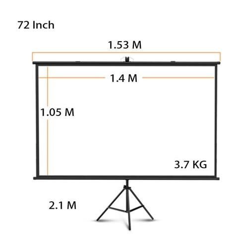 CRONY 72 Inches Tripod Projector Screen with Stand, Portable Foldable Projection Movie Screen Fabric