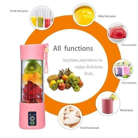 Generic Portable Electric USB Smoothie Juicer Blender - Pink