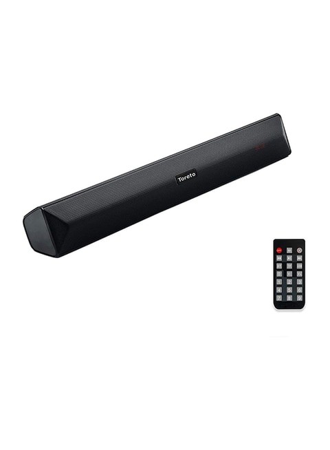 Toreto Wireless Sound Bar Rechargeable with Infrared Wireless Remote Control Blast, TOR-327, Black