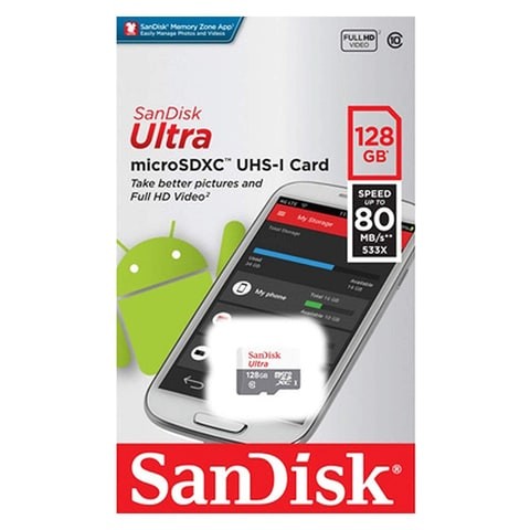 SanDisk Micro SD Ultra Class 10 128GB 80mb/s