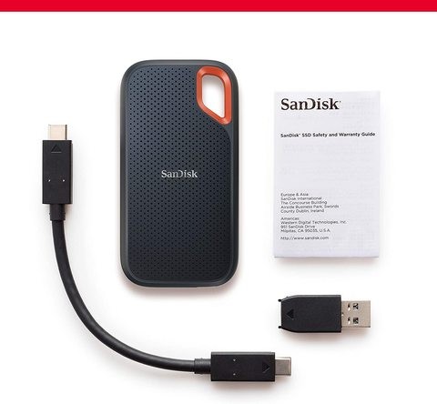 SanDisk 1TB Extreme up to 1050MB/s - USB-C, USB 3.2 Gen 2 Portable External SSD - SDSSDE61-1T00-G25