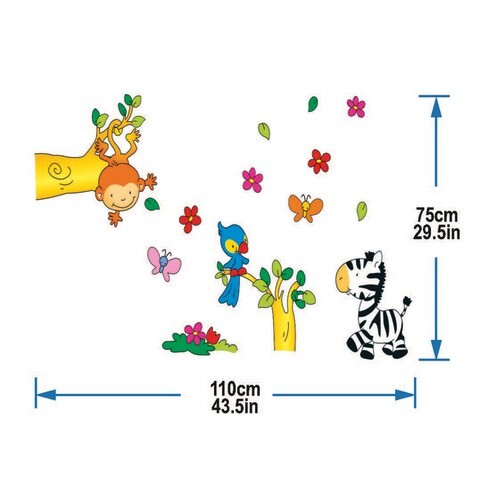 Animal Design Wall Sticker by Sticky Art, Multi Color, 50 x 70 cm, STA-142