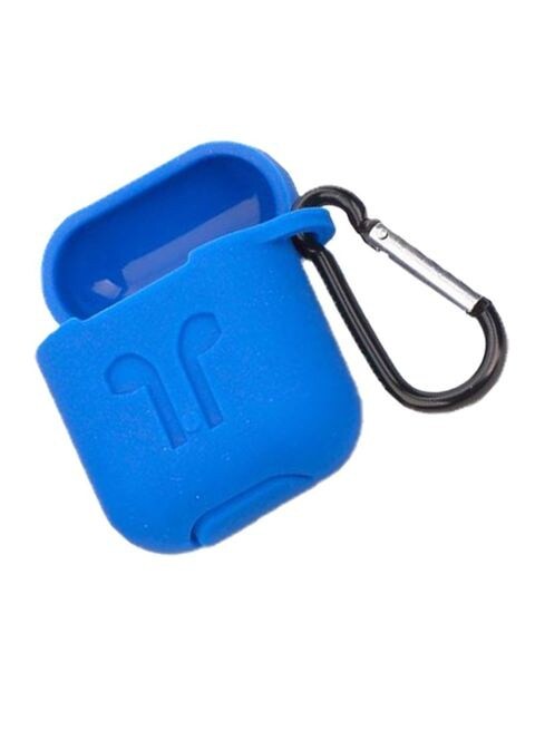 General - Protective Silicone Case Cover for Apple Airpods with Carabiner Dark Blue