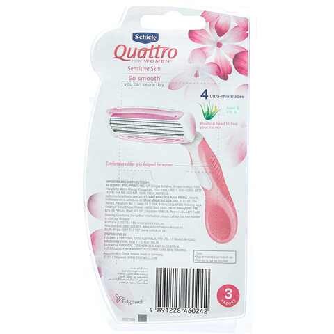 Chic Quattro Razors Set for Women, 3 Pieces