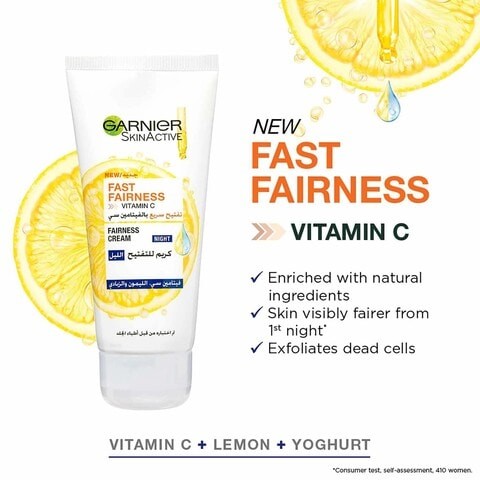 Garnier SkinActive Rapid Fairness Night Cream With Vitamin C Lemon And Yogurt 50ml