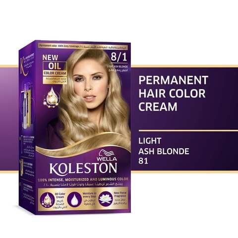 Wella Koleston Permanent Hair Dye Kit 8/1 Light Ash Blonde