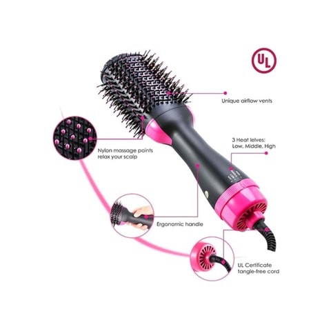 Multifunctional Hot Air Salon Volumizing Hair Dryer, Roller Brush, Negative Ion Comb, Hair Dryer, Hair Straightener