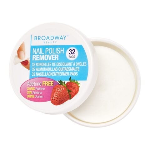 Broadway Strawberry 36B Nail Polish Remover Pads - 32 Pieces