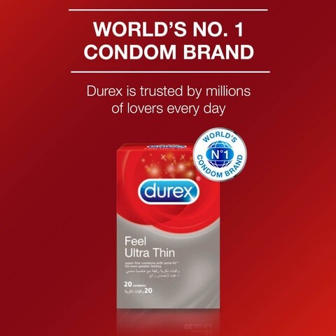 Durex Feel Thin Condom, Pack of 20 Pieces