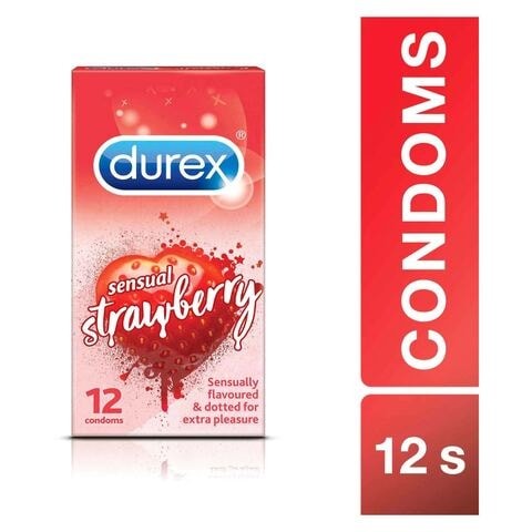 Durex Sensual Strawberry Dot 12 Pieces