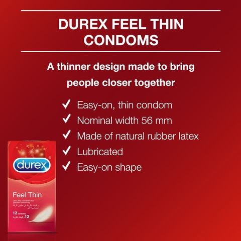 Durex Feel Thin Condom - 12 Pieces