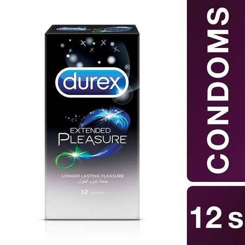 Durex Condoms Extended Pleasure Pack, 12 Pieces