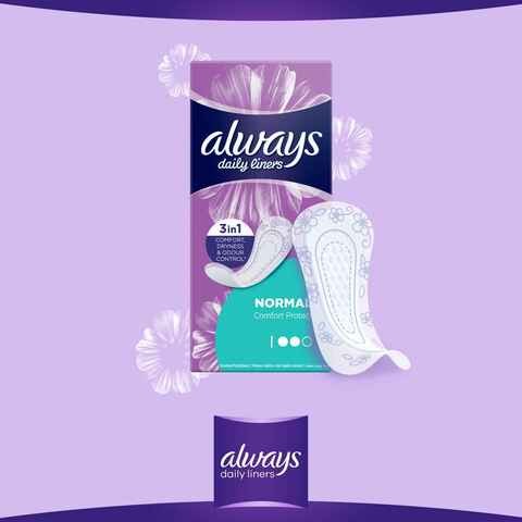 Always Comfort Protect Daily Sanitary Pads, 60 Pads