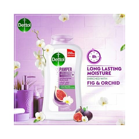 Dettol Pamper Anti-Bacterial Body Wash With Fig & Orchid 250ml