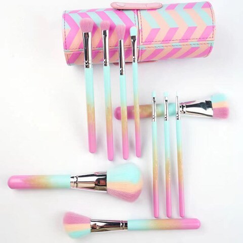 10-Piece Metal Makeup Brush Set