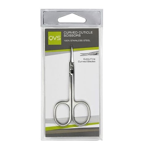 QVS Curved Cuticle Scissors - Silver