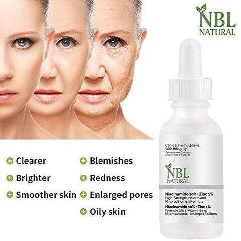 NBL Natural Niacinamide 10% + Zinc 1% Serum For Face, Reduce Pores, 30ml